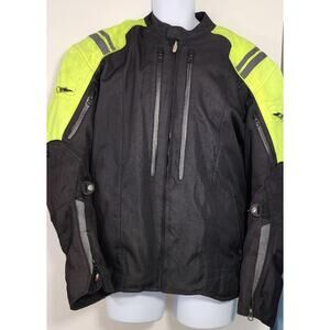 Joe Rocket Motorcycle Jacket XL Black Hi-Vis Armor Textile Riding